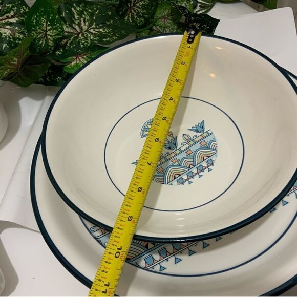 Vintage Nitto Overtones Stoneware "NILE COUNTRY" Set 5   Plates bowl JAPAN B6 - Picture 8 of 11